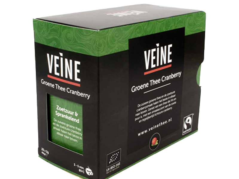 VEINE THEE FAIRTRADE ORGANIC GROENE THEE CRANBERRY (20 BAGS)